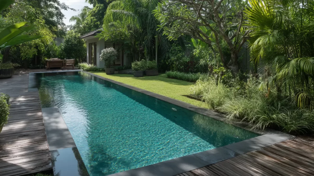 Giardino con Piscina Fuori Terra